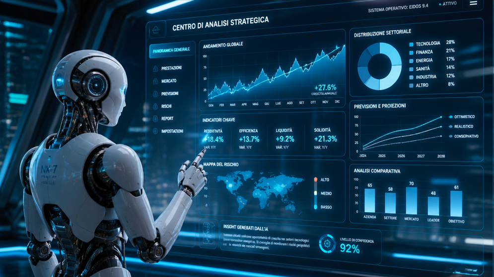 Robot AI moderno in ambiente lavorativo